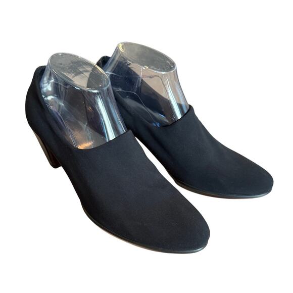 ECCO Sculptured 45 Black‎ Fabric Block Heel Pumps Leather Lined EUC 9.5/40 - Picture 2 of 9